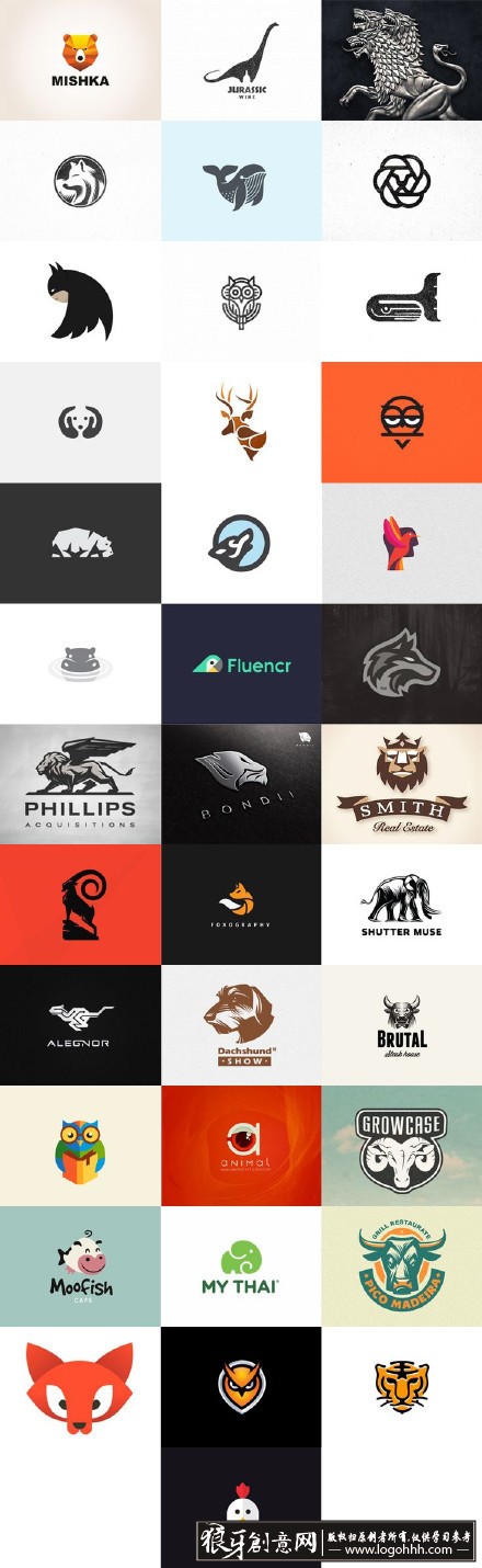 标志logo 不错的logo动物图标设计 超棒的动物元素logo设计 国际化