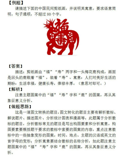 【高考语文】2017年高考语文题型(图文转换)请描述下面的中国民间剪纸