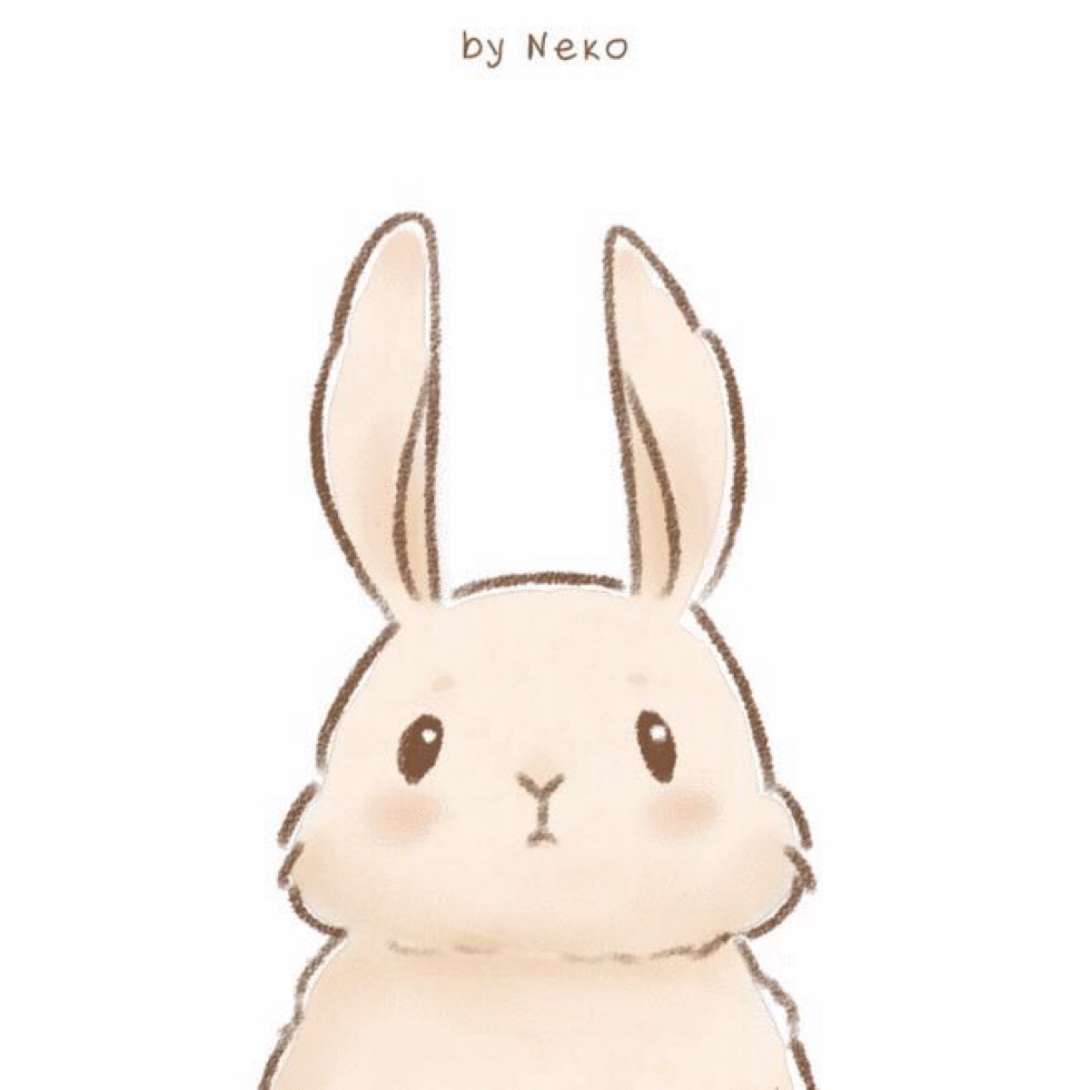 Q版可爱动物简约小兔子肖像图片_装饰图案_设计元素-图行天下素材网