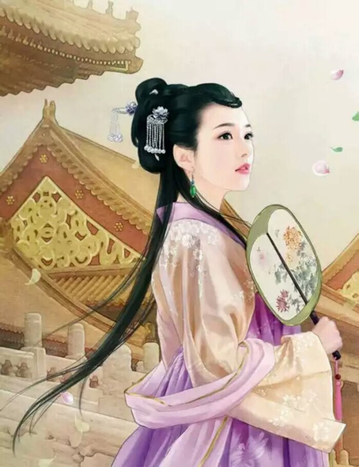 手绘古风美女