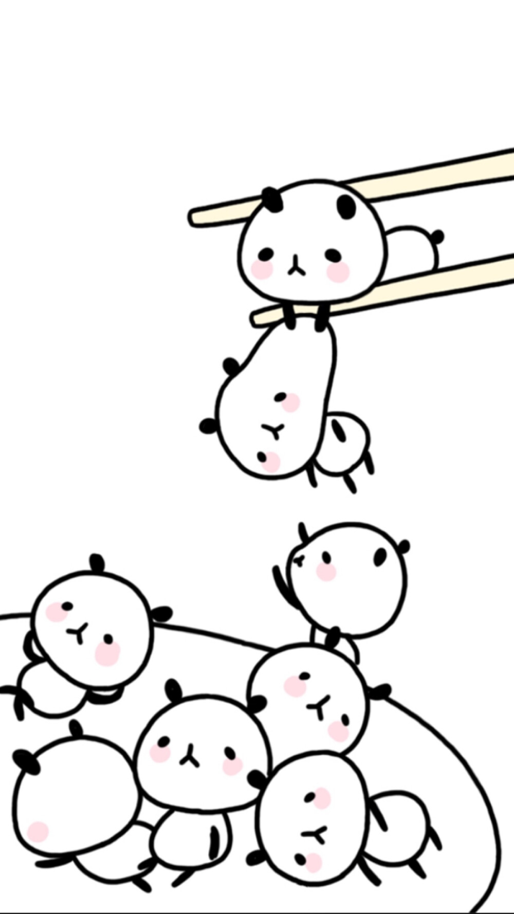 手机壁纸熊猫卡通萌萌哒