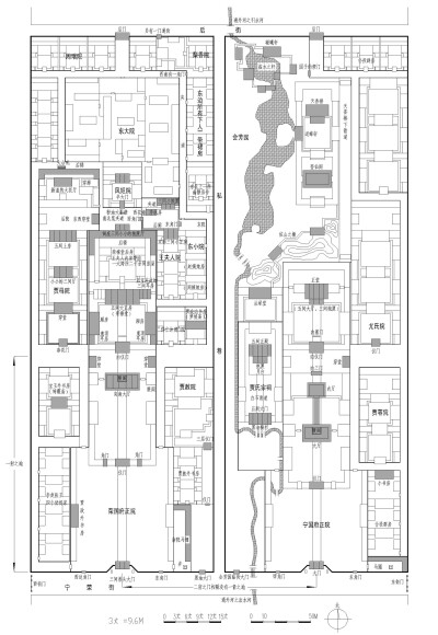 红楼梦大观园始建前后之示意大图