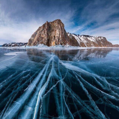 冰冻的贝加尔湖风景摄影冬天冰冻蓝色