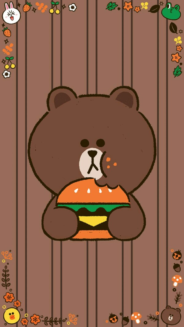 line 布朗熊 可爱 少女 手机壁纸 锁屏壁纸 既然来了 还不粉我 信不信