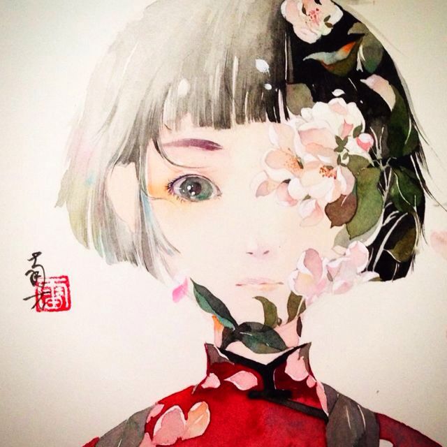 人物素描 彩铅画 水粉