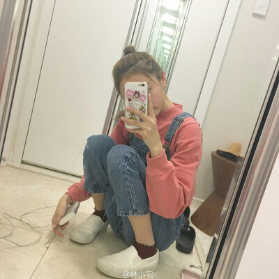 欧美 小清新 玩网风 锁骨 短发 长发 背带 品牌 森系 半身 手机 镜子