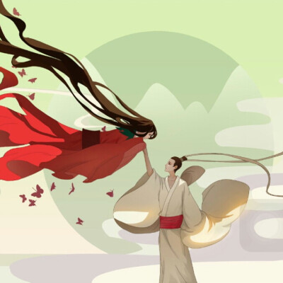 【古风】古风情侣头像青丝绦绾,了我心结.