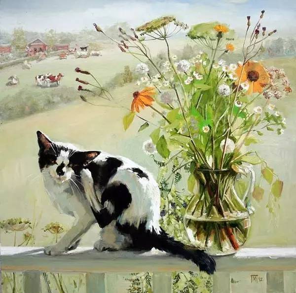 俄罗斯女画家maria pavlova笔下的猫咪
