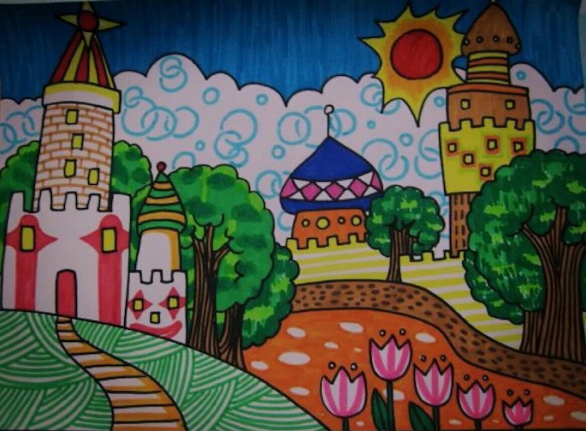 城堡简笔画 - 高清图片，堆糖，美图壁纸兴趣社区