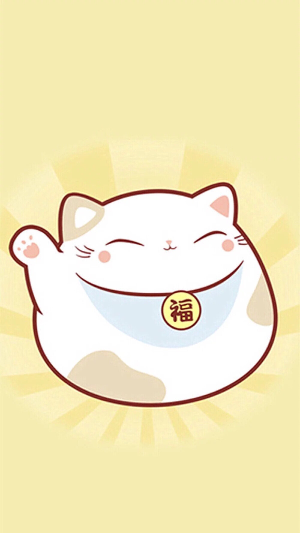 招财猫平铺简单软萌卡通可爱萌物清新壁纸78637871