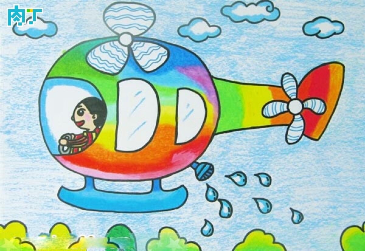 儿童简单画飞机 超可爱卡通简笔画教程 肉丁儿童网