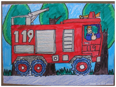 消防车 儿童画