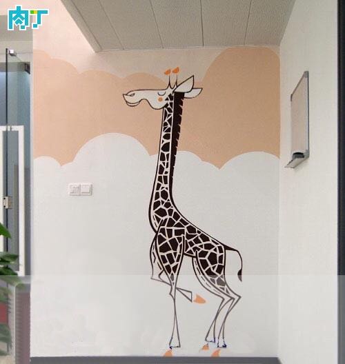 手绘墙-长颈鹿