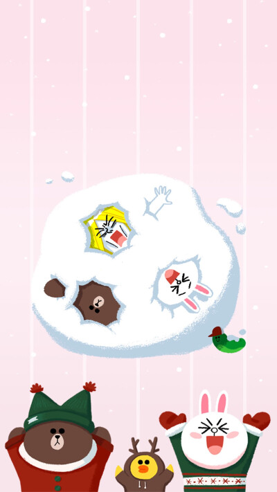 line friends 壁纸 iphone 可妮兔布朗熊