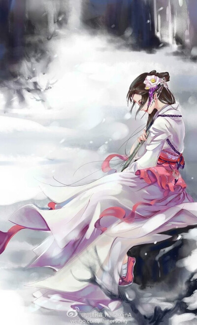 只愿君心似我心,定不负相思意.古风水彩