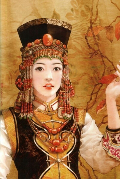 56个民族传统服饰手绘_蒙古族-wviow-图片