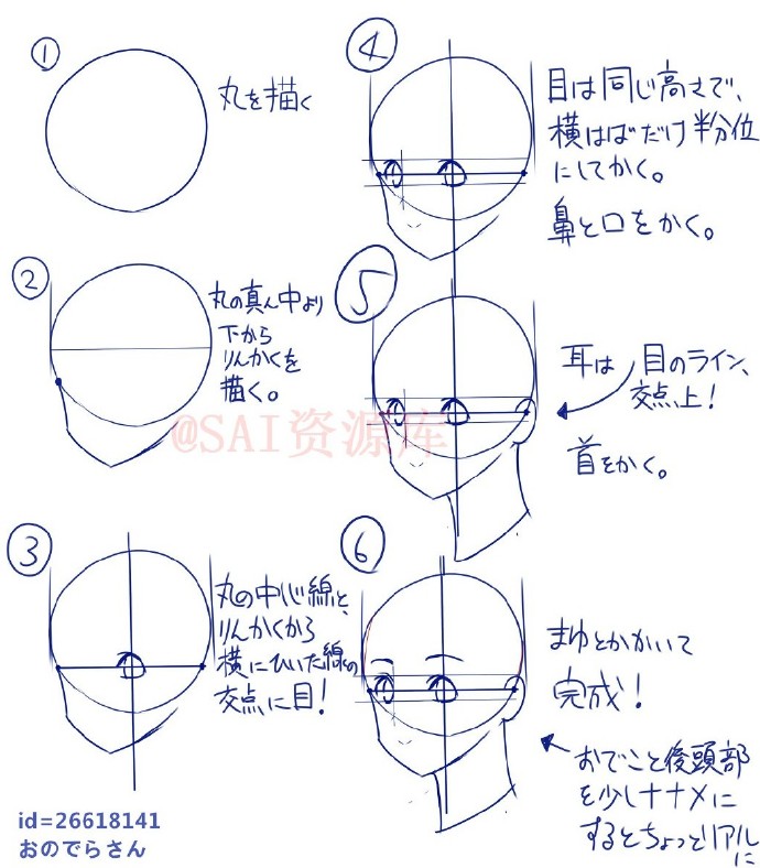 设计秀 动漫五官 头部角度教程 教你区分 堆糖 美图壁纸兴趣社区