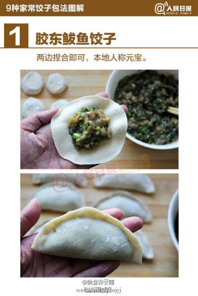 水饺,蒸饺,饺子包法.