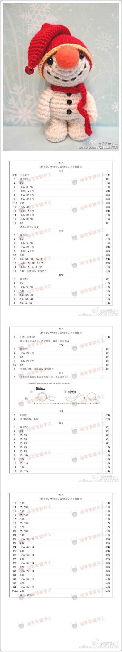 钩针玩偶图解