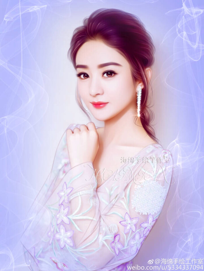 赵丽颖 2017东方卫视跨年演唱会 海绵手绘工作