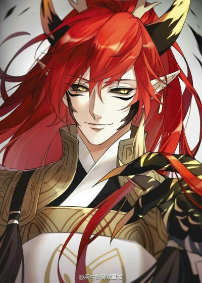 茨木童子 阴阳师 红发 美男
