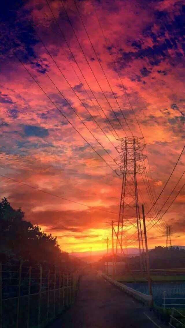 流星雨后的北京夕阳美景手机壁纸聊天背景