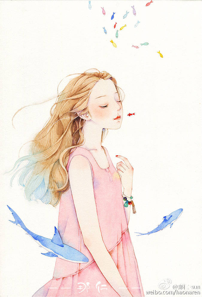 动漫漫画素材水彩人物临摹素材图by那仁 堆糖 美图壁纸兴趣社区