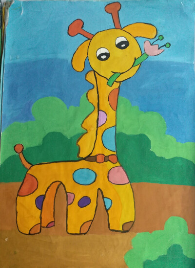 儿童画素材长颈鹿