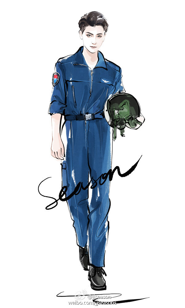 jjseason插画# #season明星插画# ----- @真正男子汉 帅气飞行员