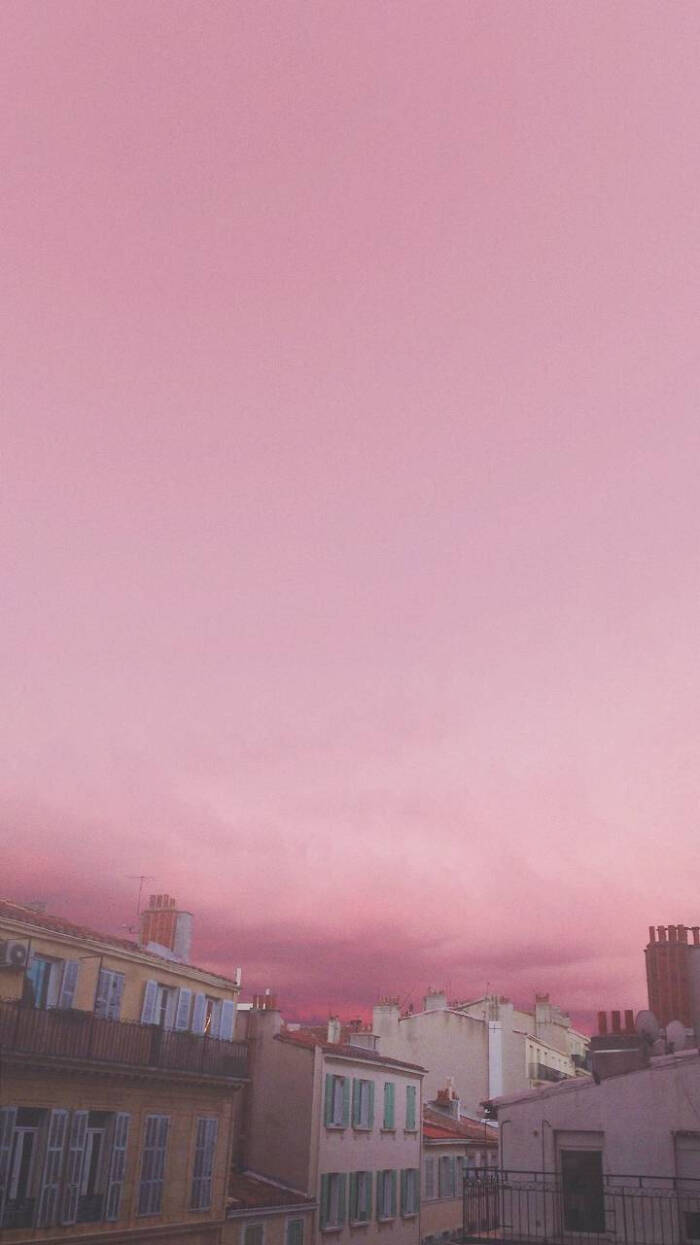 粉色壁纸锁屏背景图粉色天空