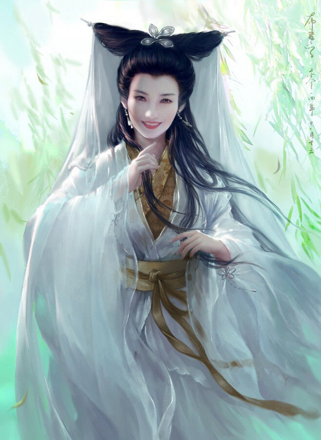 手绘古风女子新白娘子传奇·白素贞
