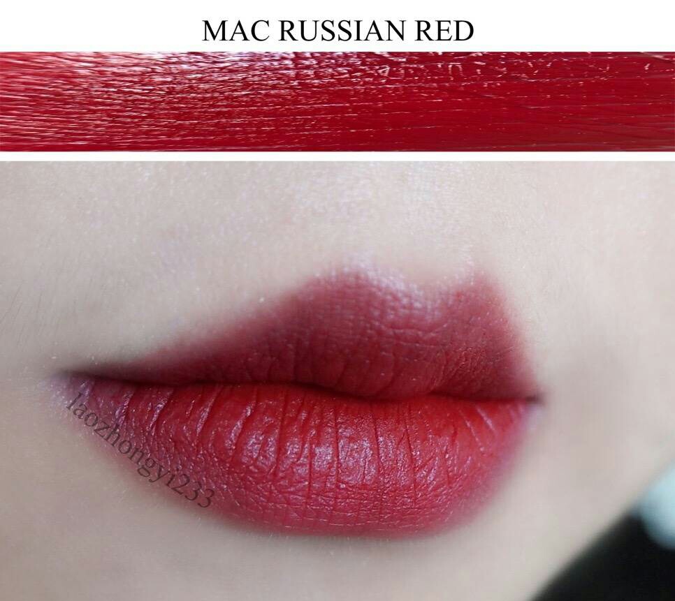 mac唇膏 色号:russian red 俄罗斯红,一点都不偏橘的红 带一点点姨妈