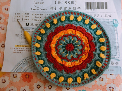 收集   点赞  评论  曼陀罗钩针图解 mandala crochet pattern 0