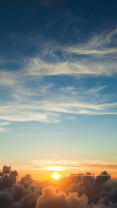 【天空】【蓝色】【清新】【白云】【落日夕阳】