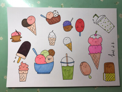 碗装冰淇淋简笔画