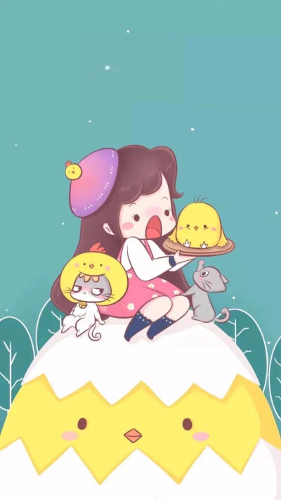 可爱 简单 萌物 卡通#手机壁纸"