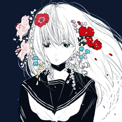 花 悲伤 动漫 女头