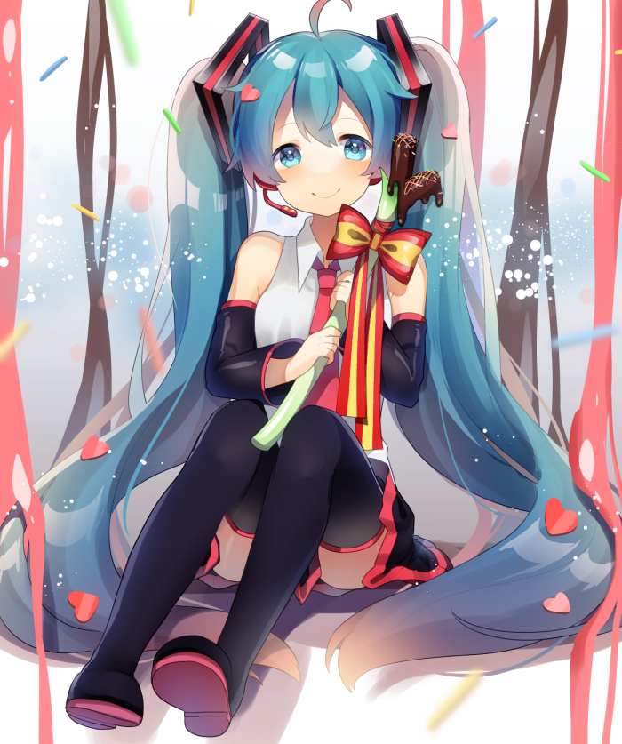 初音未来 初音 少女 美图 马尾 p站
