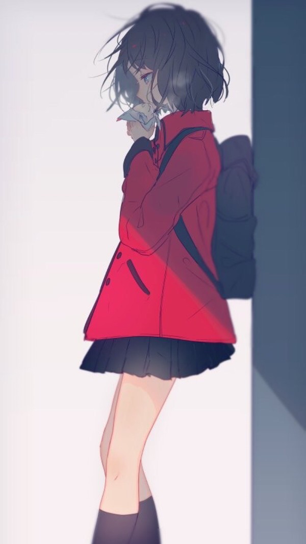 女生头像.手机壁纸.二次元.高冷.红衣.冷艳 by:凉