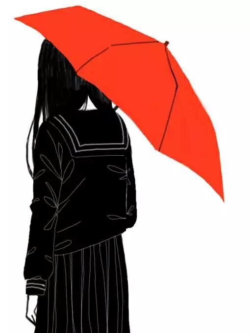 执伞◇红伞◇背影◇黑白◇孤独