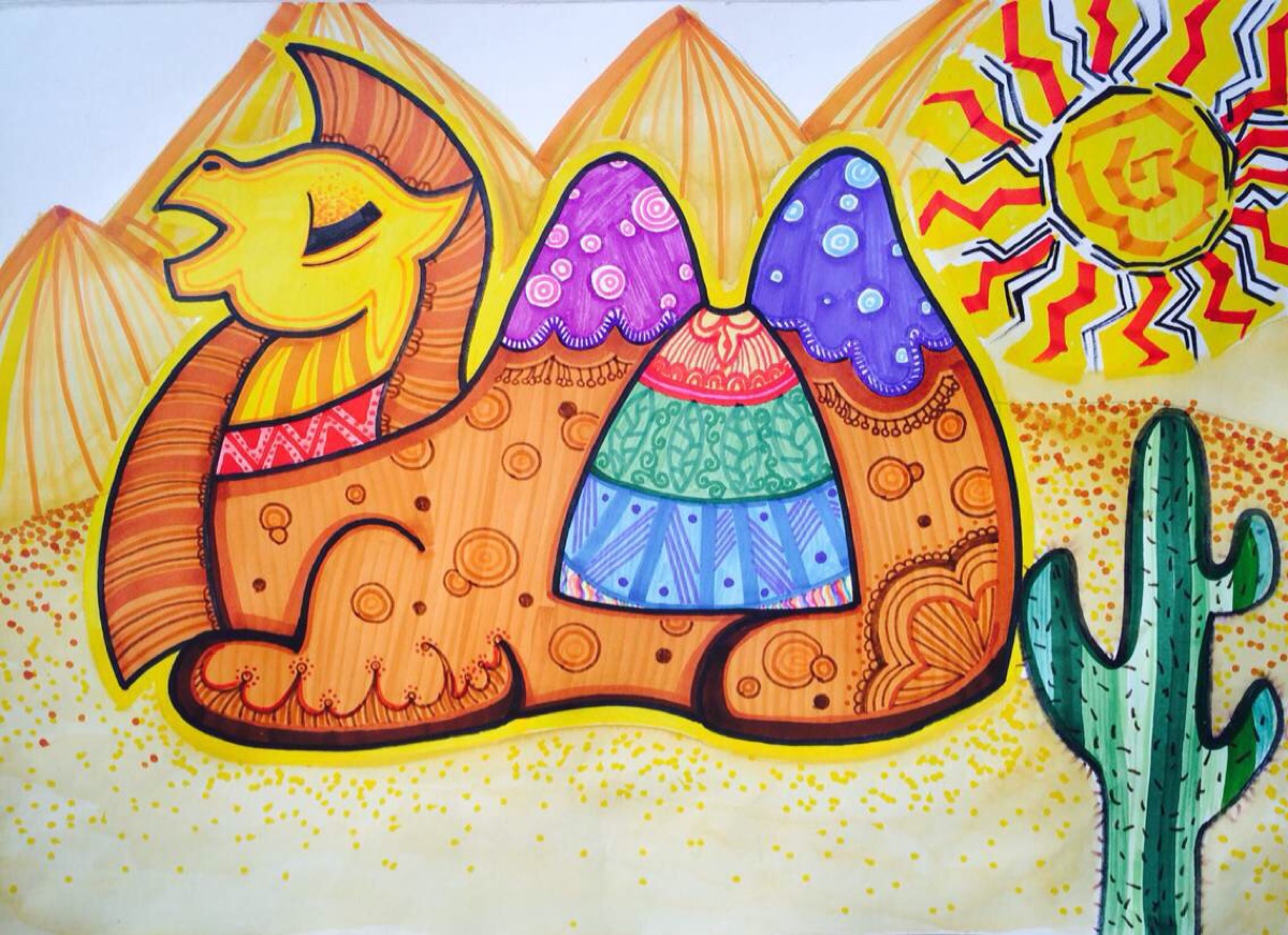 沙漠里的快递员骆驼简笔画_王老猫动物视频