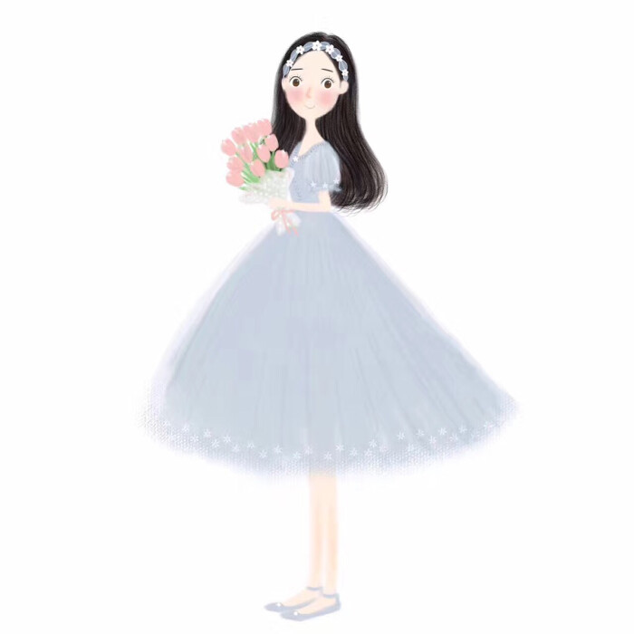 女孩儿 手绘画(来自@某种白)