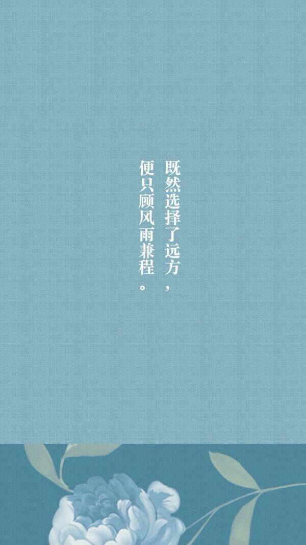 既然选择远方,便只顾风雨兼程