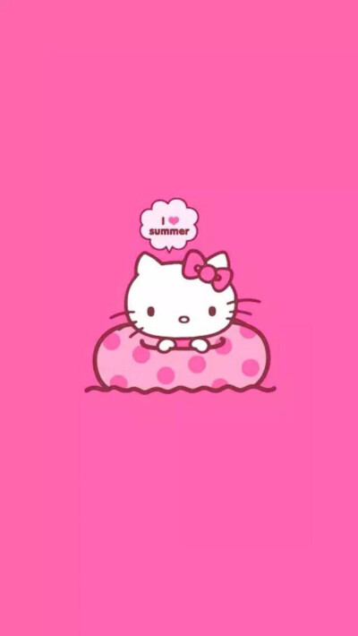 hello kitty#卡通动漫#凯蒂猫#粉色#手机壁纸"εз