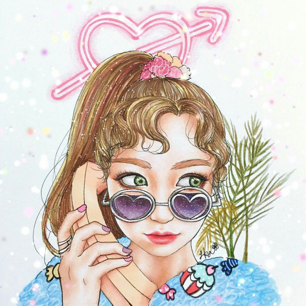 卡通人物 动漫人物 手绘头像 插画 泄露了仙气°