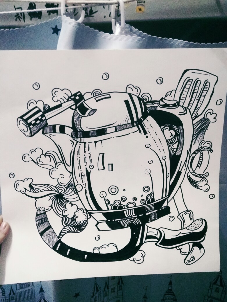 黑白画 