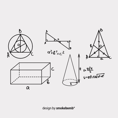 smokebomb 创意防水纹身贴纸 数学公式 盛夏的方程式 几何