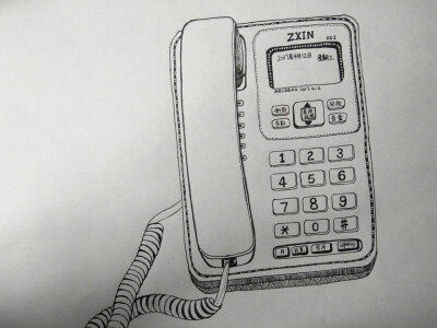 线描电话机