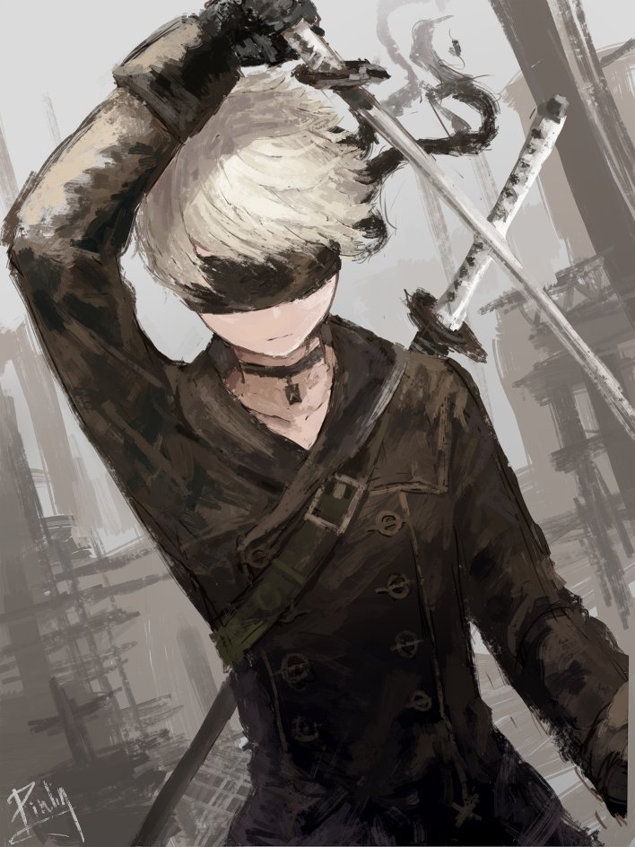 尼尔:机械纪元 nier:automata 9s 绘师:pinlin 本作品pixiv id=