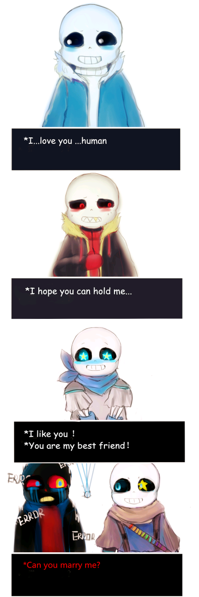 " fell!sans:"我希望你能抱着我……" swap!sans:"我喜欢你!